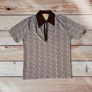 Vintage van Heusen double knit short sleeve collar shirt